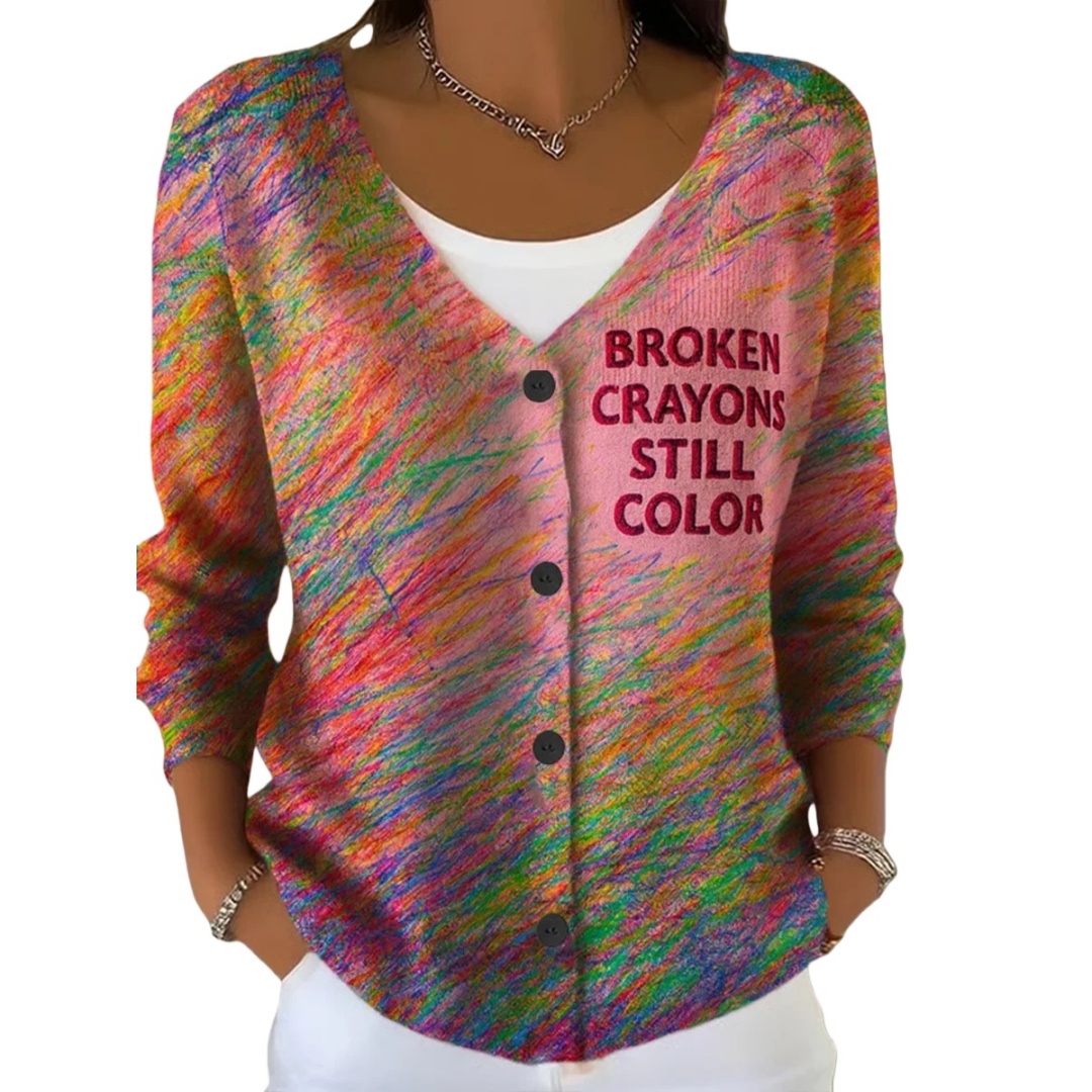 Womens Boho Floral Cardigan V-Neck Button-Up Sweater Outerwear Knited Sweater